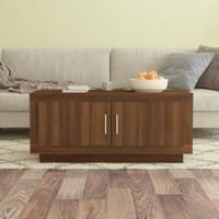 Salontafel 102x50x45 cm bewerkt hout bruin eikenkleur - thumbnail