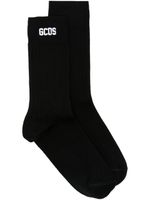 GCDS chaussettes nervurées à logo brodé - Noir