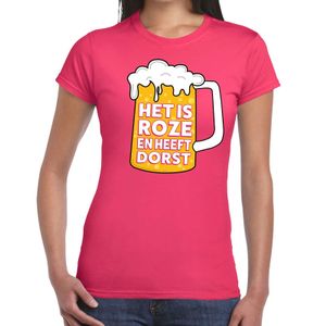 Het is roze en heeft dorst t-shirt roze dames 2XL  -