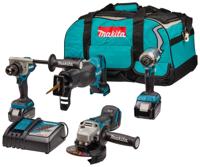 Makita DLX4157TX1 Accu Combiset 4-delig 18V 5.0Ah in Tas