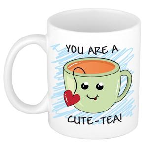 Verjaardags/cadeau mok - groen - Smile Emoticon cute tea - grappig - keramiek - 300 ml