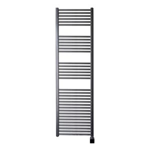 Sanicare elektrische design radiator 60x172 gunmetal met Bluetooth en thermostaat rechts chroom