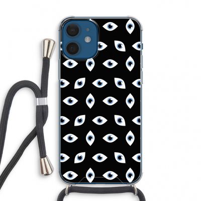 Eyes pattern: iPhone 12 mini Transparant Hoesje met koord