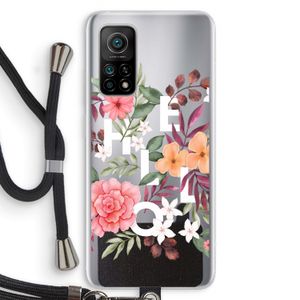 Hello in flowers: Xiaomi Mi 10T 5G Transparant Hoesje met koord