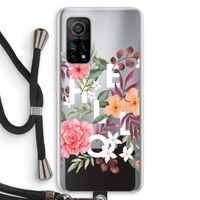 Hello in flowers: Xiaomi Mi 10T 5G Transparant Hoesje met koord