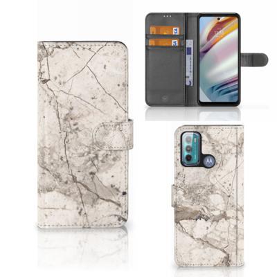 Motorola Moto G60 | Bookcase | Marmer Beige