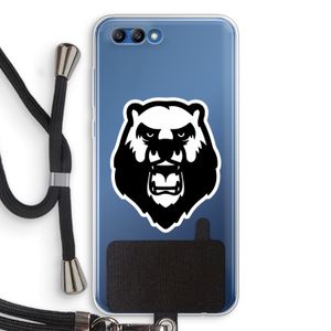 Angry Bear (white): Honor 10 Transparant Hoesje met koord
