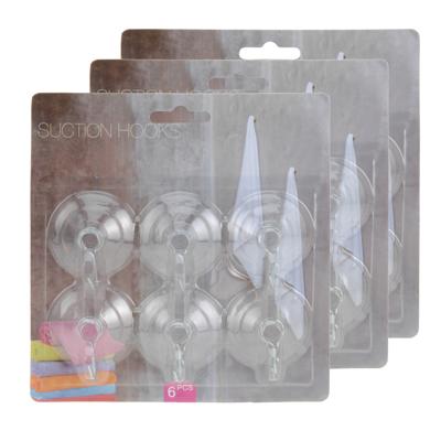 Zuignaphaakjes / ophanghaakjes - 18x stuks - transparant - kunststof - badkamer - keuken