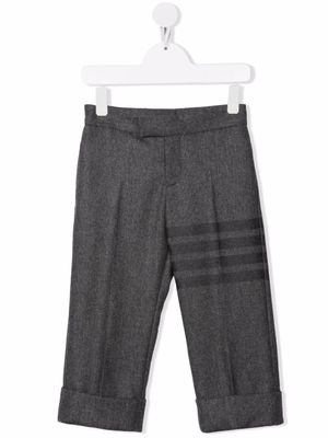 Thom Browne Kids pantalon en laine à rayures - Gris