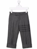 Thom Browne Kids pantalon en laine à rayures - Gris - thumbnail