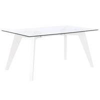 Eettafel DKD Home Decor Wit Transparant Kristal Hout MDF 160 x 90 x 75 cm - thumbnail