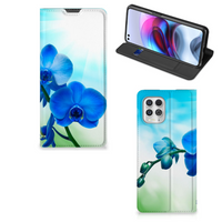 Motorola Moto G100 Smart Cover Orchidee Blauw - Cadeau voor je Moeder