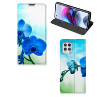 Motorola Moto G100 Smart Cover Orchidee Blauw - Cadeau voor je Moeder - thumbnail