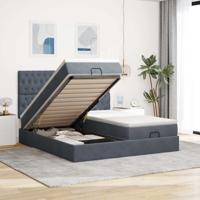 Ottoman bed met matrassen en LED's 160x200cm fluweel