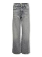 Kids ONLY winter jeansbroek meisjes - grijs - KogCobain - wide leg fit, glitter steentjes