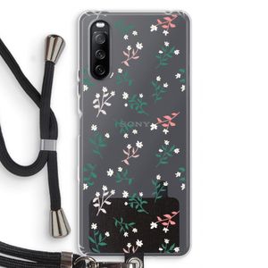 Small white flowers: Sony Sony Xperia 10 III Transparant Hoesje met koord