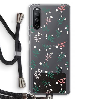 Small white flowers: Sony Sony Xperia 10 III Transparant Hoesje met koord