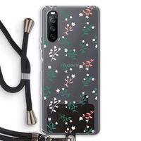 Small white flowers: Sony Sony Xperia 10 III Transparant Hoesje met koord