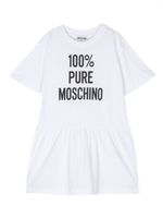 Moschino Kids robe en coton à logo imprimé - Blanc