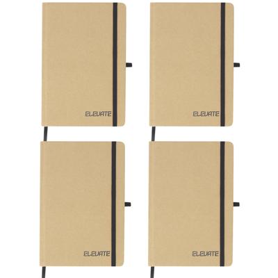 Notitieboekje Elevate - 4x - A5 formaat - zwart - 14 x 21 cm ? karton/papier ? Opschrijfboekje