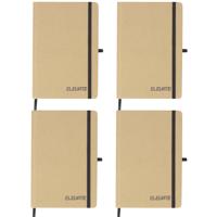 Notitieboekje Elevate - 4x - A5 formaat - zwart - 14 x 21 cm ? karton/papier ? Opschrijfboekje