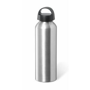 Waterfles / drinkfles / sportfles - metallic zilver - aluminium - 800 ml - schroefdop