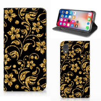 Apple iPhone Xr Smart Cover Gouden Bloemen