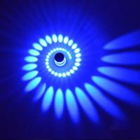3W moderne interieur creatieve spiraal ronde wand lamp voor Club KTV gang gangpad achtergrond wanddecoratie lamp muur gemonteerd (blauw licht)