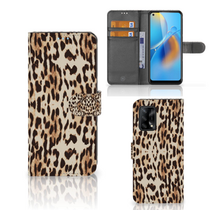 OPPO A74 4G Telefoonhoesje met Pasjes Leopard