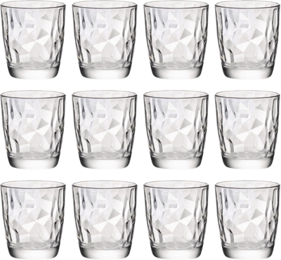 Bormioli Rocco Glazenset - Waterglazen - Transparant - Diamond - 300 ml - 12 stuks