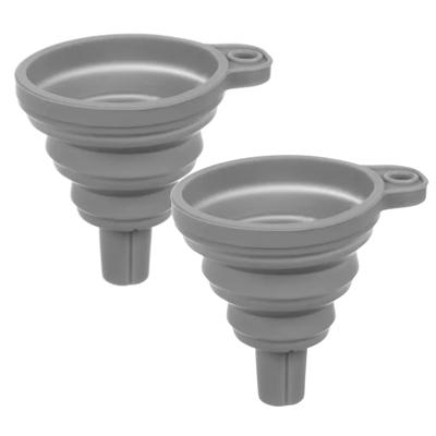 Ruhhy Trechter - 2x - grijs - siliconen - 7 x 8 cm - opvouwbaar - universeel