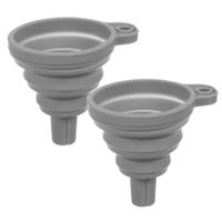 Ruhhy Trechter - 2x - grijs - siliconen - 7 x 8 cm - opvouwbaar - universeel