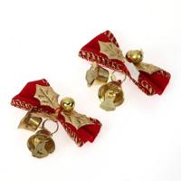 2 PC'S mini cute Bow kerstboom decoratie hanger (Flocking)
