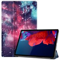 Basey Lenovo Tab P11 Plus Hoesje Kunstleer Hoes Case Cover -Galaxy