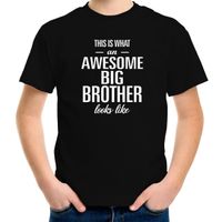 Awesome big brother/ grote broer cadeau t-shirt zwart jongens / kinderen - thumbnail