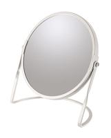 Make-up spiegel Cannes - 5x zoom - metaal - 18 x 20 cm - wit - dubbelzijdig - Make-up spiegeltjes