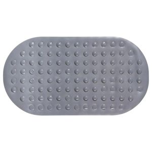 Anti-slip badkamer douche/bad mat grijs 68 x 37 cm ovaal