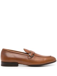 Ferragamo mocassins à plaque Gancini - Marron