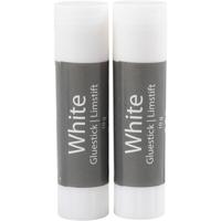Creativ Company Witte lijmstift, rond, 10 gr, 2 stuk/ 1 doos