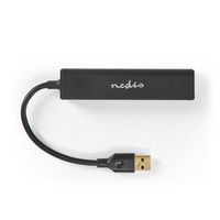 Nedis USB-Hub | USB-A Male | USB-A Female | 4-Poorts | 1 stuks - UHUBU3410BK UHUBU3410BK - thumbnail