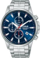 Lorus RM379HX9 Horloge Chronograaf staal zilverkleurig-blauw 43 mm - thumbnail