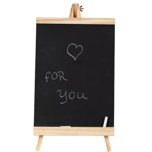 Krijtbord op ezel/standaard - incl. 1 krijtje - 47 x 25 cm - schoolbord   -