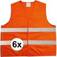 6x Oranje veiligheidsvest voor volwassenen