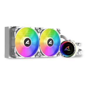 Sharkoon S80 RGB Computer behuizing, Processor Alles-in-één vloeistofkoeler 12 cm Wit 1 stuk(s)