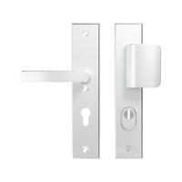 AXA veiligheidsbeslag greep/kruk - SKG*** met kerntrekbeveiliging - Edge Plus D-duwer-Blok - PC72 - geslepen alu. F1