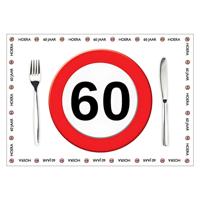 Placemat 60 jaar - 10x stuks - 42 x 30 cm - 90g - papier - verjaardag - jubileum