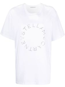 Stella McCartney t-shirt à logo orné de pierres - Blanc