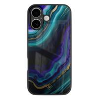 iPhone 16 glazen hardcase - Smaragd paars groen iPhone 16 glazen hardcase - Smaragd paars groen