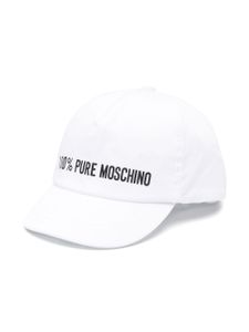 Moschino Kids casquette en coton à logo imprimé - Blanc