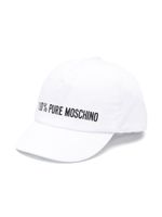 Moschino Kids casquette en coton à logo imprimé - Blanc - thumbnail